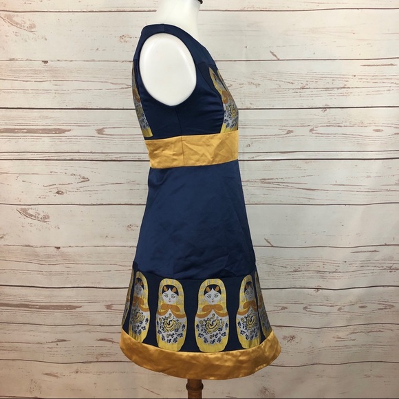 Satin Russian Doll Asymmetrical Mini Dress - Picture 2 of 6